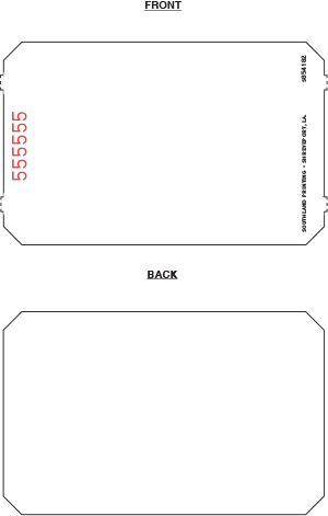 Designa/ABACUS25C Blanks Stock Generic Parking Ticket