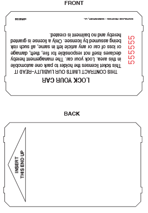 AMG/OVERTURE2000 with Disclaimer Parking Ticket Stock Generic